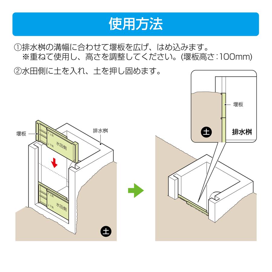 排水革命 堰板　　水田　田んぼ　排水桝｜mirai-web｜03