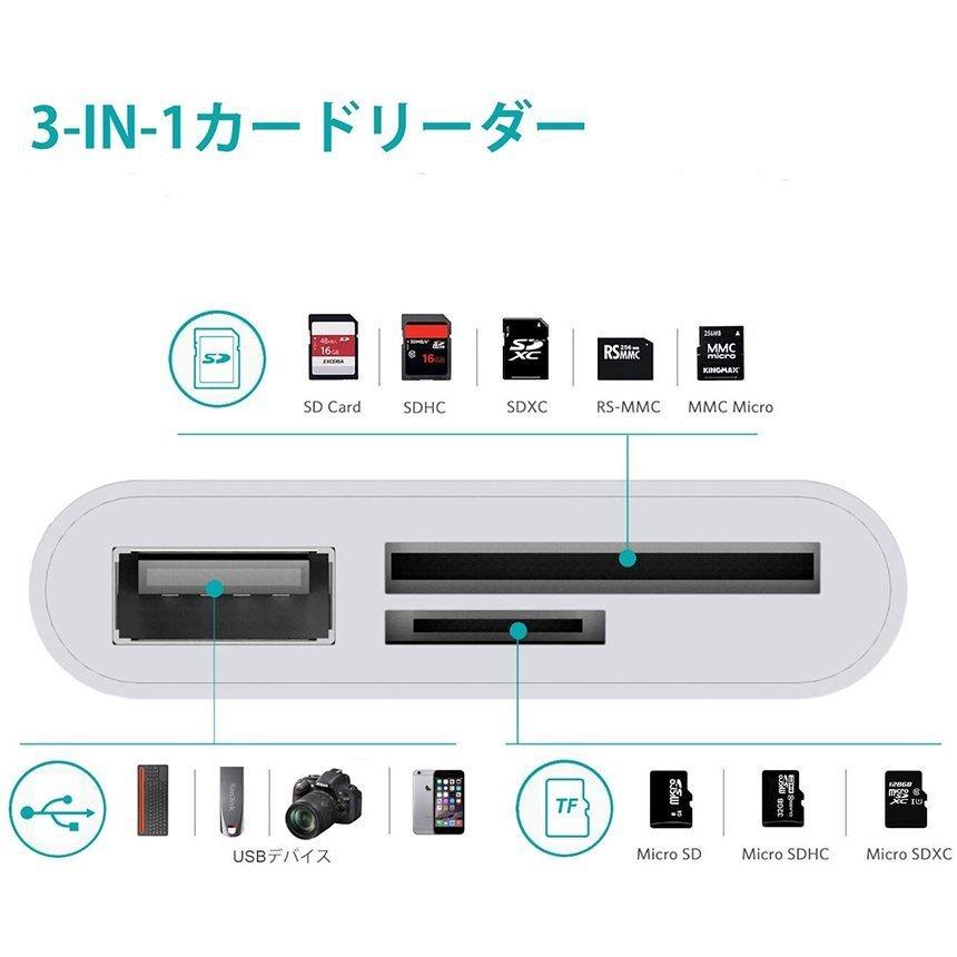 USB Type C SDカードリーダー ポータブル USB C カメラ sdカード リーダー Mac Book Pro 等 USB Cデバイス 対応 送料無料｜mirai22｜03