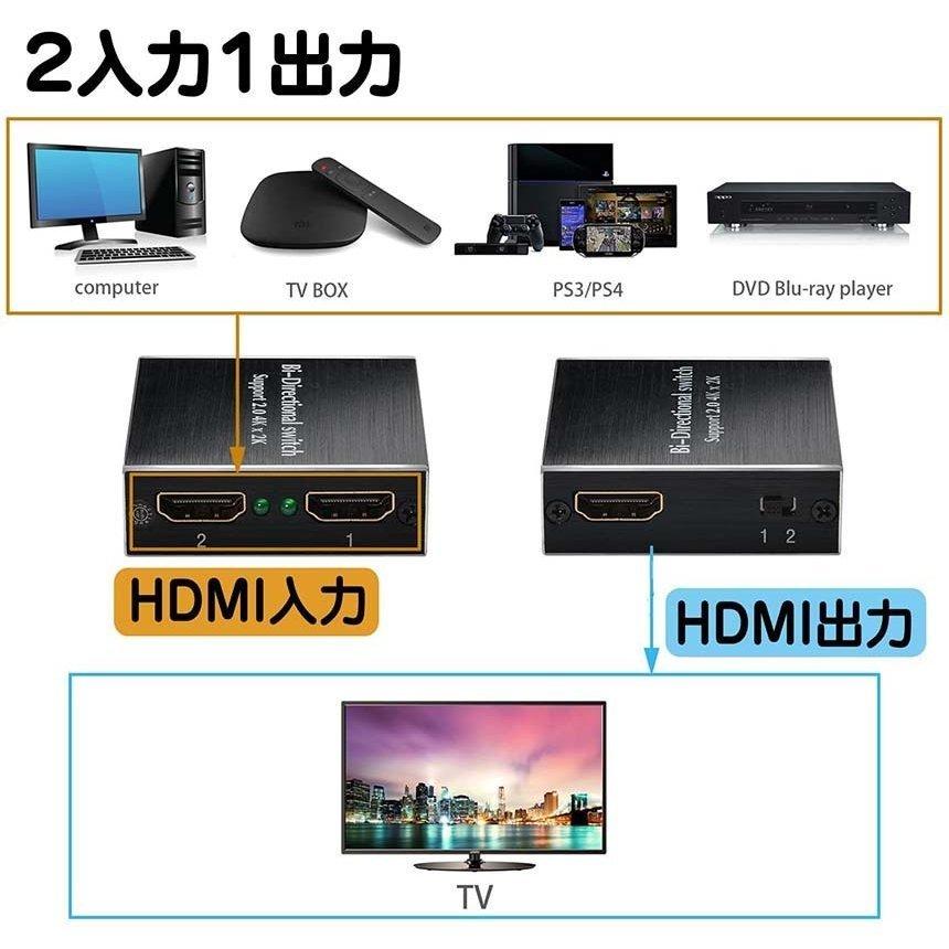 HDMI 切替器 分配器 双方向 4Kx2K 30Hz 1080P 3D hdmiセレクター 4K 3D 1080P対応 1入力2出力 2入力1出力  送料無料｜mirai22｜04