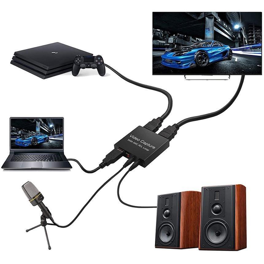 キャプチャーボード ゲームキャプチャカード マイク入力 3.5mmジャック 