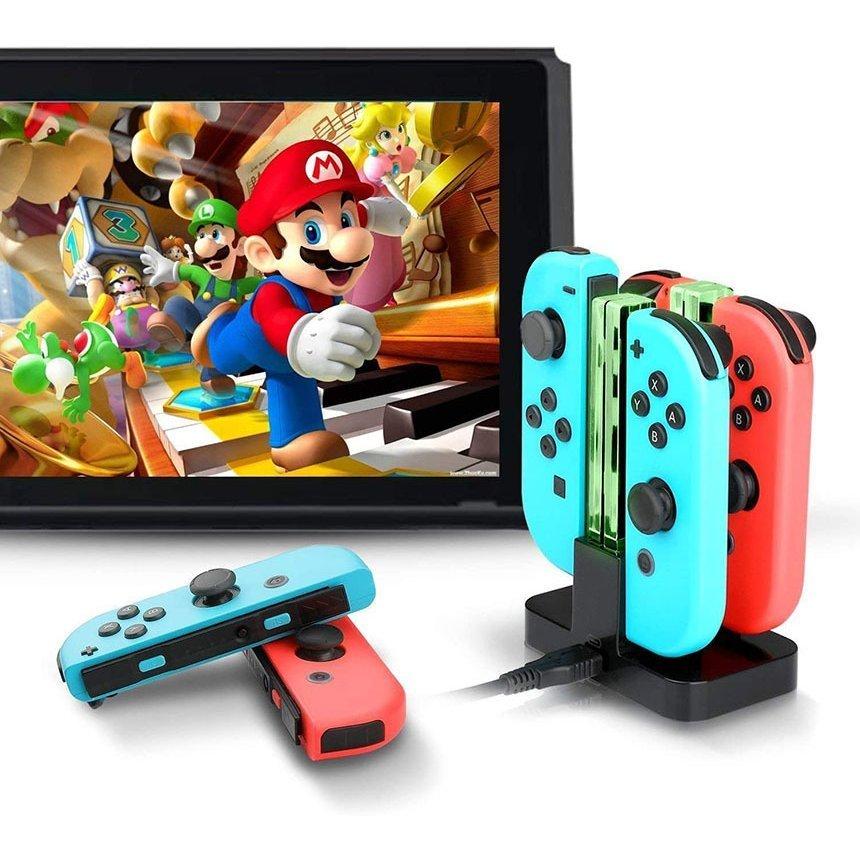 Nintendo Switch 本体 周辺機器付き Joy-Con計4台 Joy-Con 充電 スタンド Nintendo Switch用 4台同時充電可能 急速