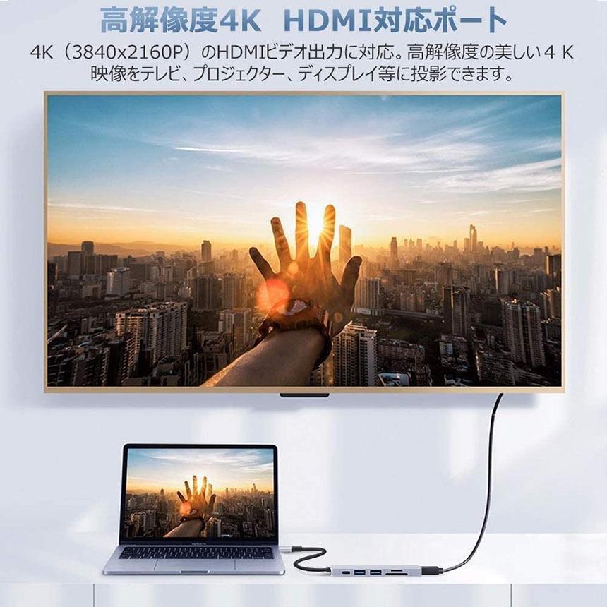 USB C ハブ Switch HDMI USB Type C ハブ 6in1 MacBook Pro Air USB3.0 ハブ 6ポート 4K H 送料無料｜mirai22｜04