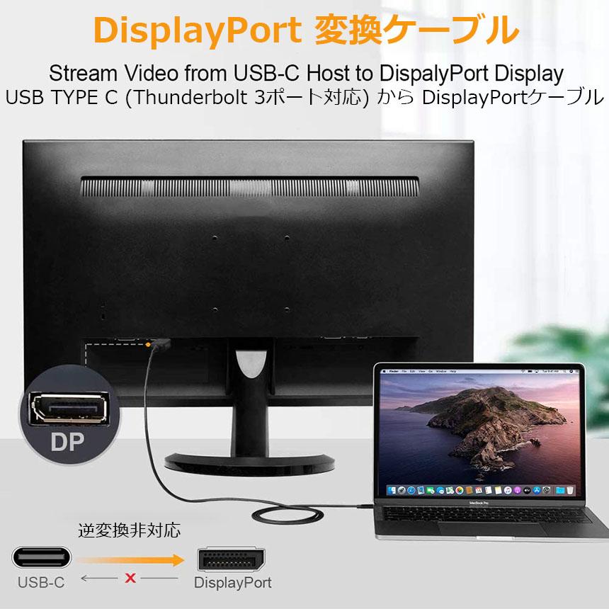 USB C TYPE TO DisplayPort 変換ケーブル ディスプレイポートケーブル