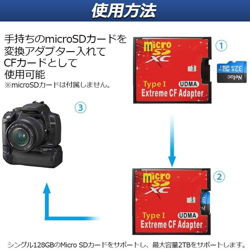 CFカード 変換アダプター Micro SDカード マイクロSDカード to CF