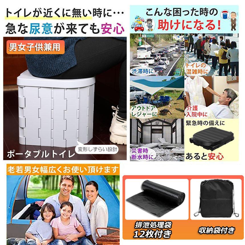 簡易トイレ 非常用 災害用 テント 水洗 車 3個セット ポータブルトイレ 折りたたみトイレ 携帯トイレ トイレ キャンプ 防災トイレ 防災グッズ 車中泊 送料無料_2