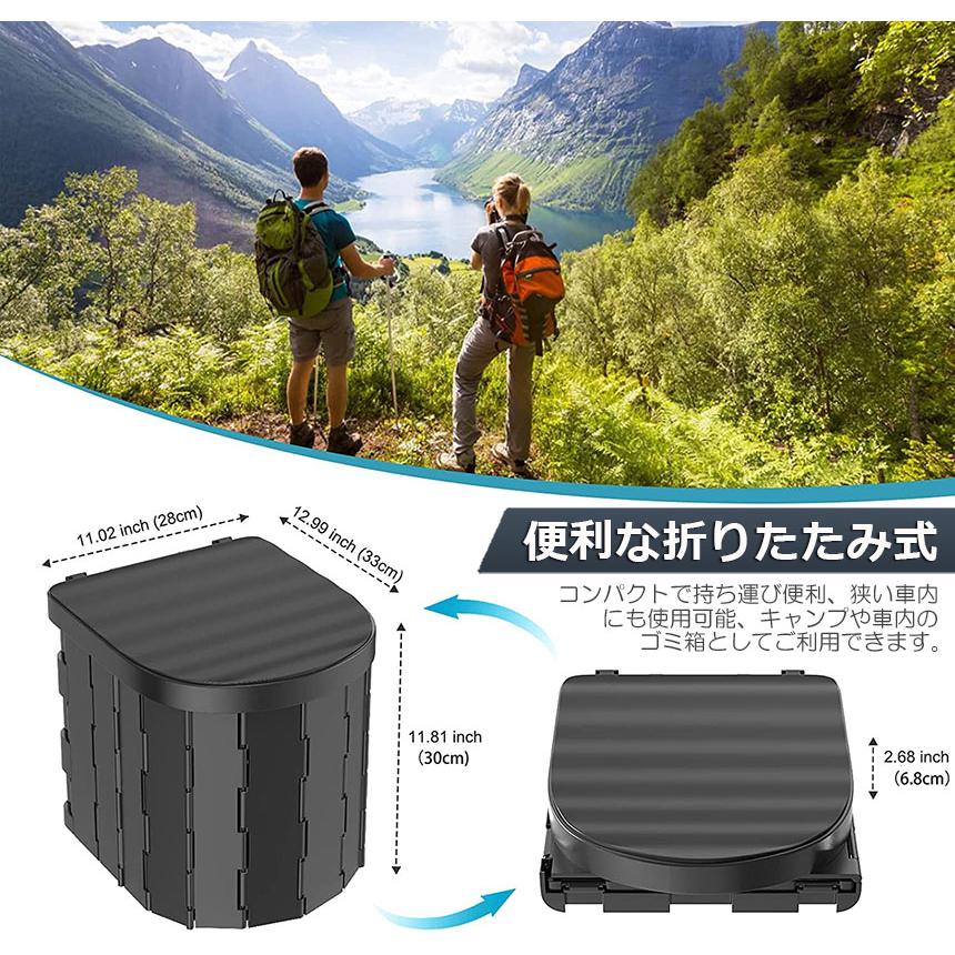 簡易トイレ 非常用 災害用 テント 水洗 車 3個セット ポータブルトイレ 折りたたみトイレ 携帯トイレ トイレ キャンプ 防災トイレ 防災グッズ 車中泊 送料無料_3