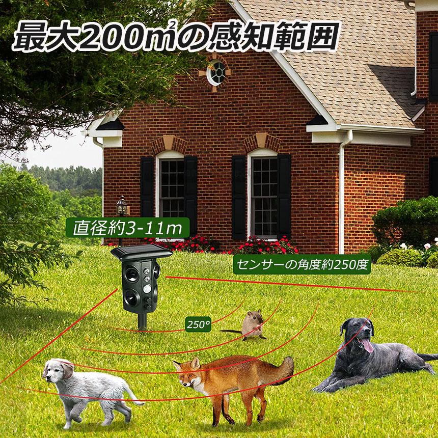 猫除け 超音波 ソーラー 防水 3個セット ねこよけ 鳥よけ 犬よけ 猫避け 動物撃退器 糞被害対策 鳥害対策 猫撃退 鳥除け ネズミ除け 猫よけグッズ 害獣撃退器_4