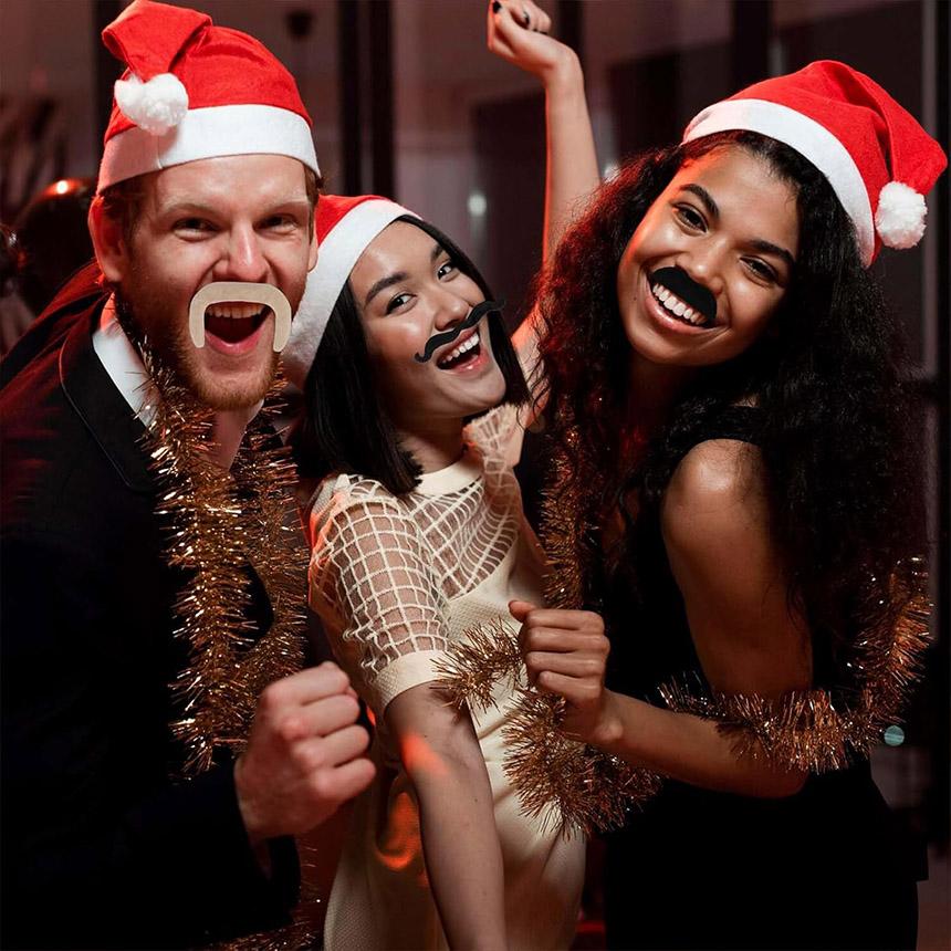 爆買 つけひげ 48枚セット シール 16種 1セット ハロウィン パーティー