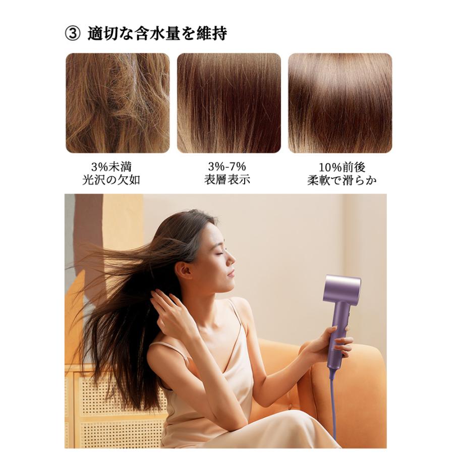 【15%OFFクーポン配布中】ドライヤー ヘアドライヤー 速乾 LED数値表示 高級 軽量 冷熱風 大風量 マイナスイオン 静音 過熱保護 人気 美容家電 美髪｜miraifafa｜08