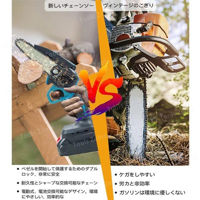 値下げ]リョービ18V 充電式チェーンソー[ 未使用] バッテリー2個