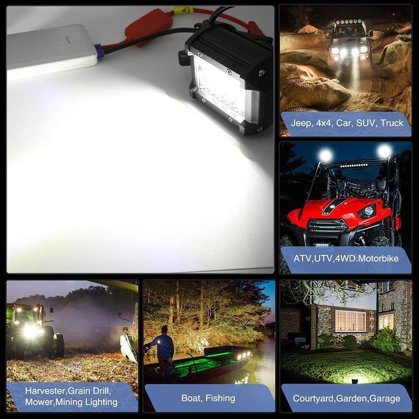 作業灯 60W LED ワークライト 10個セット 狭角30度 フラッドライト 12V 