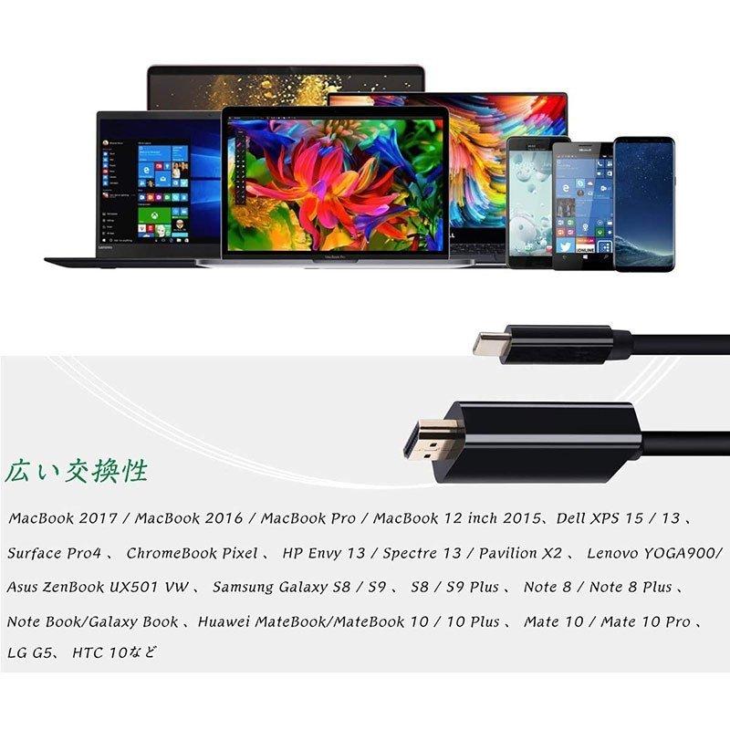 USB C to HDMI ケーブル 4K 金メッキ端子 コネクター 高速ビデオ転送 音声サポート1080P USB 3.1 Type C to HD 送料無料｜mirainet｜08