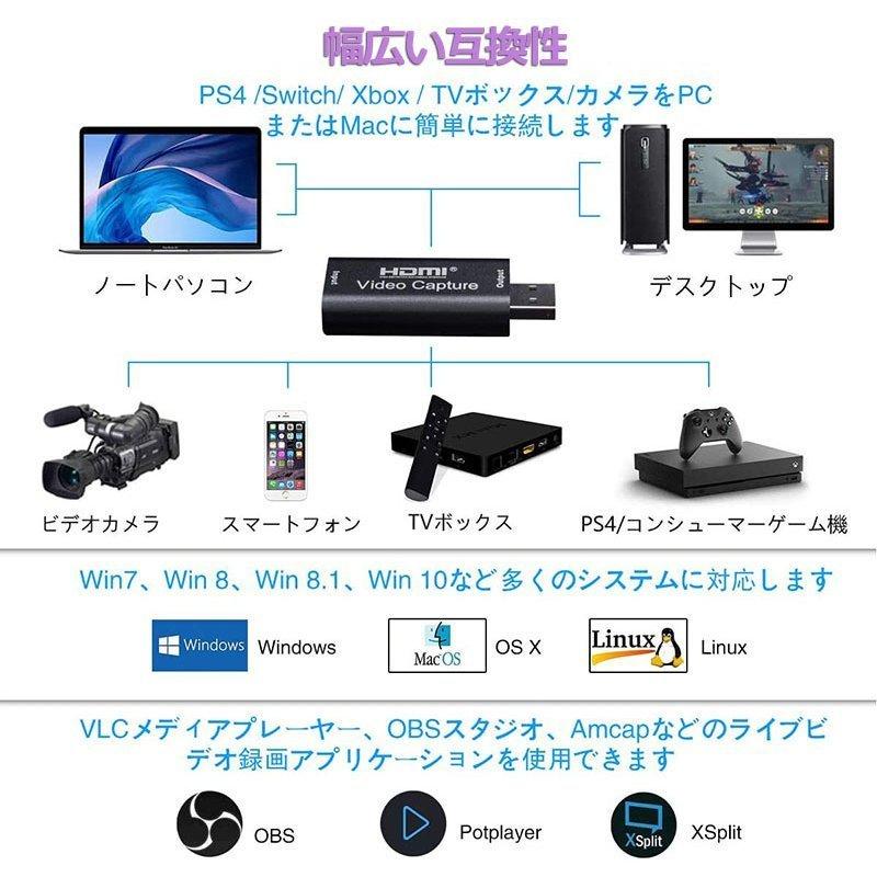 爆買 HDMIキャプチャカード HD 1080P ビデオキャプチャ 録画 配信用