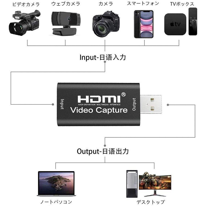 HDMIキャプチャカード HD 1080P ビデオキャプチャ 録画 配信用、HDMI