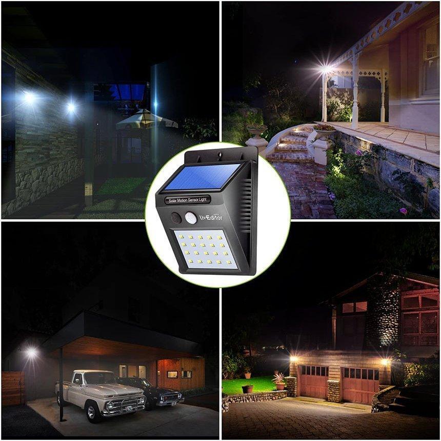 センサーライト 2個セット 20LED 屋外 ソーラーライト 3つ知能モード