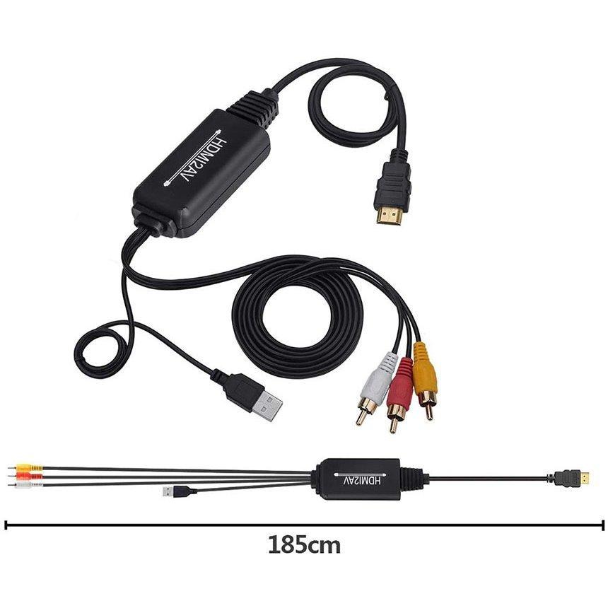HDMI to RCA 変換コンバーター 3RCA AV 変換ケーブル コンポジット