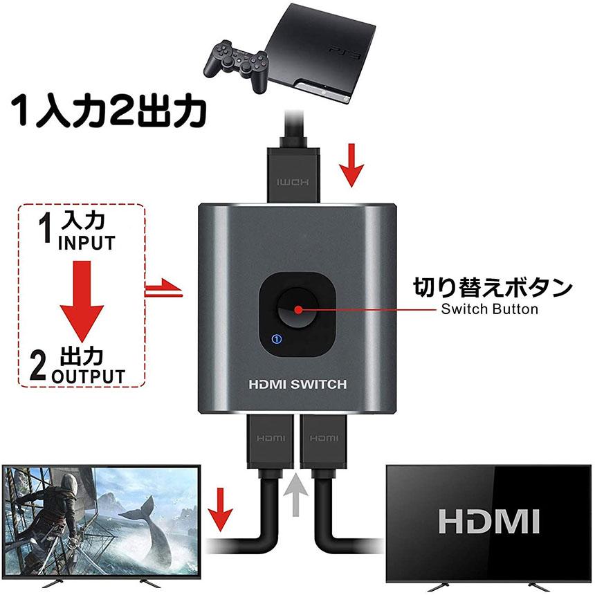 HDMI切替器 HDMI分配器 双向セレクター 1入力2出力 2入力1出力 4K