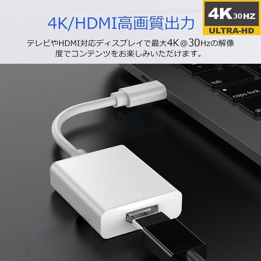 USB Type C to HDMI 変換アダプタ USB C to HDMI交換コネクター USB C HDMI 変換ケーブル 4Kビデオ対応 設定 送料無料｜mirainet｜03