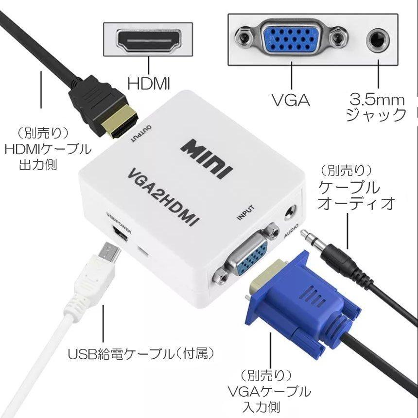 VGA to HDMI 変換アダプタ 変換コンバーター 変換器 入力 HDMI VGA to HDMI 変換アダプタ 変換コンバーター 変換器 入力 HDMI