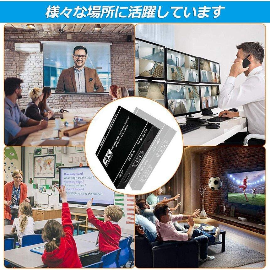 HDMI スプリッター 分配器 1x2 4K 60Hz デュアルモニター用 HDR Dolby