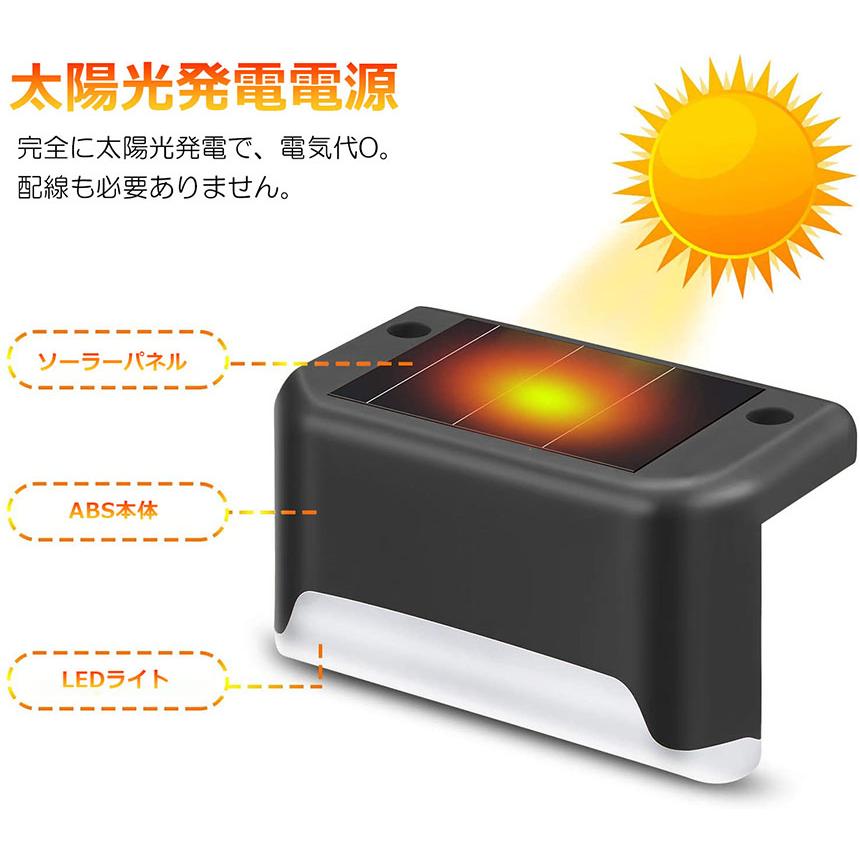 ソーラーライト 屋外 防水 照明 ガーデンライト 4個セット デッキ