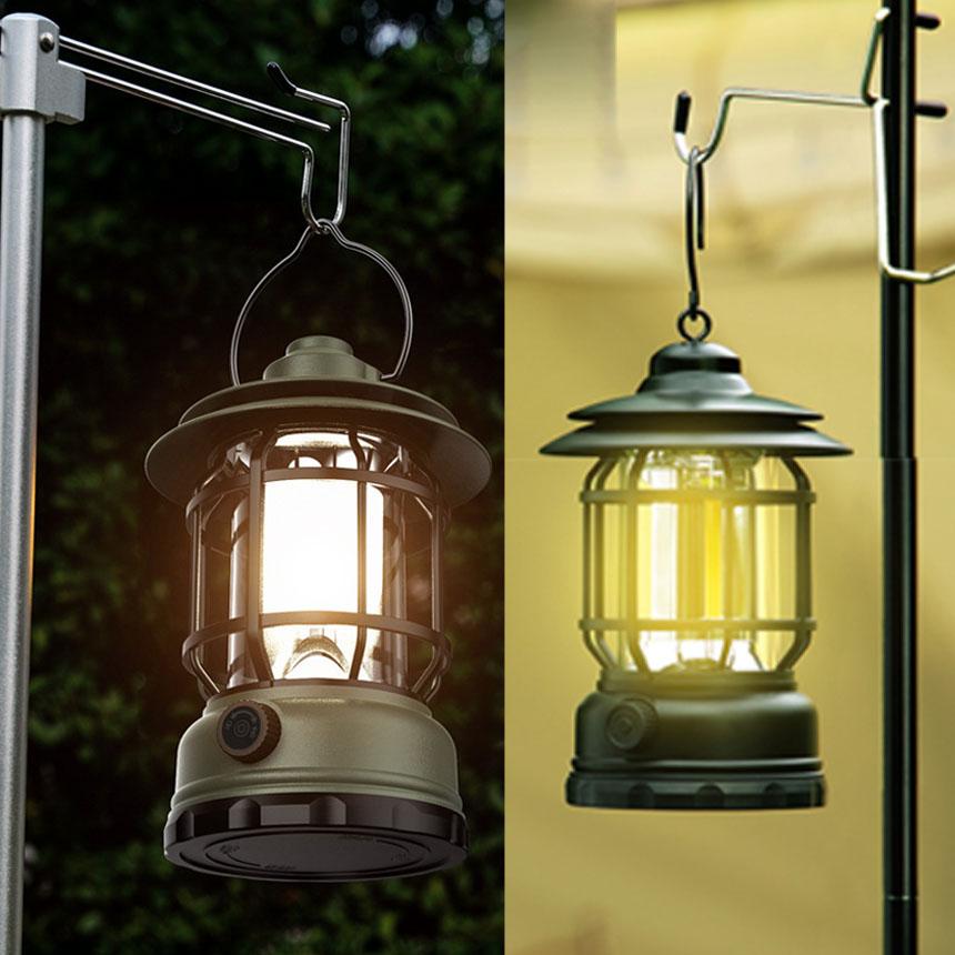 ランタン 屋外 おしゃれ LED レトロ 無段階調光 USB充電式 小型 暖色