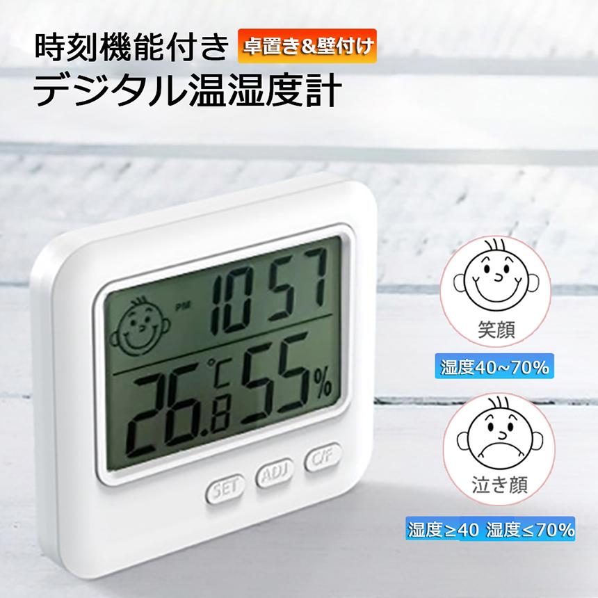 コンパクト温湿度計 金属製 透明窓付き