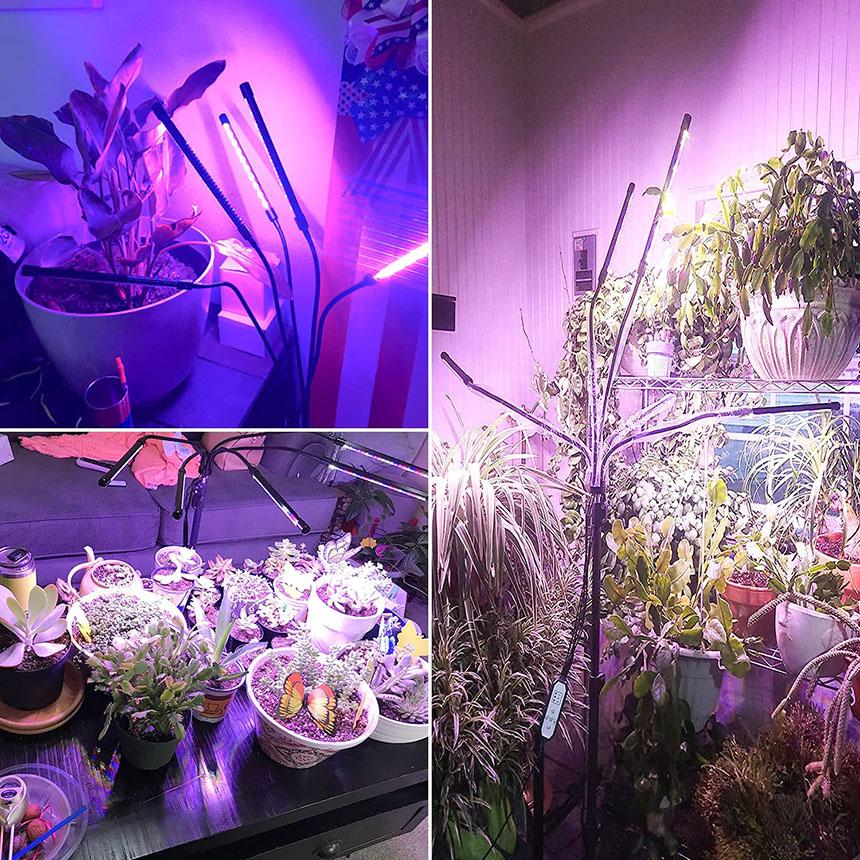 植物育成ライト LED植物育成灯 観葉植物 4ヘッド式ライト 4個セット 5v