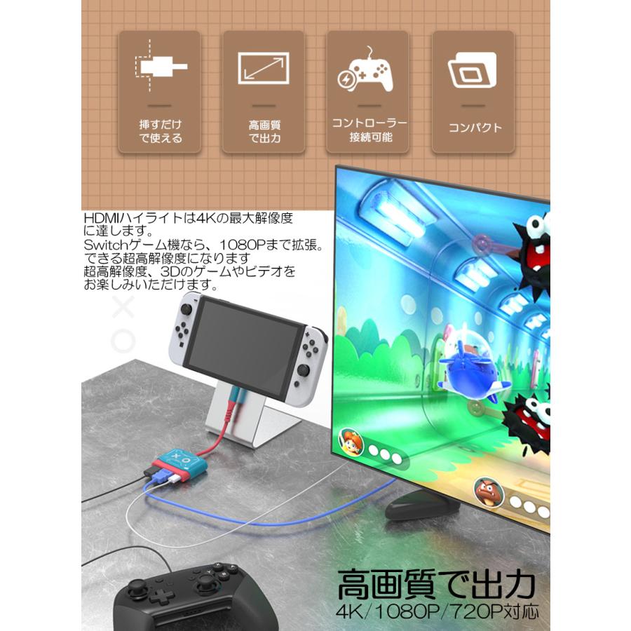 爆買 Switch ドック HDMI 変換アダプター 2個セット USB3.0 Type C USB