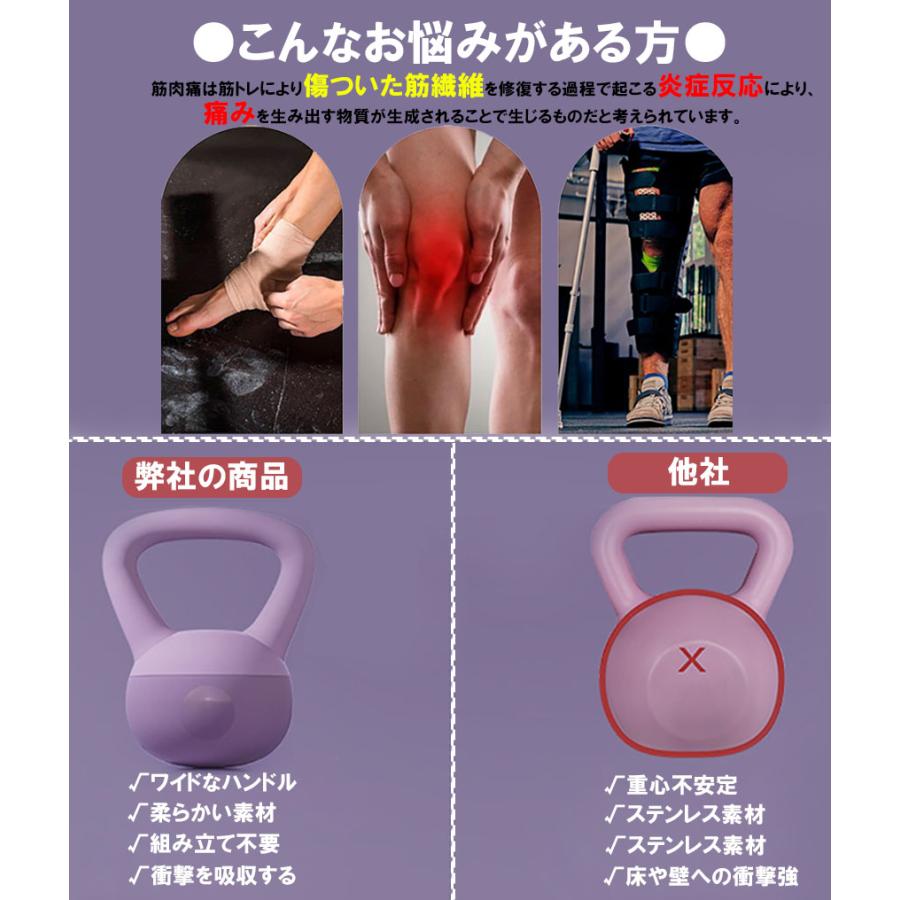 ケトルベル ケトルダンベル 2kg ハンドル両手で持ちやすい 筋トレ 運動
