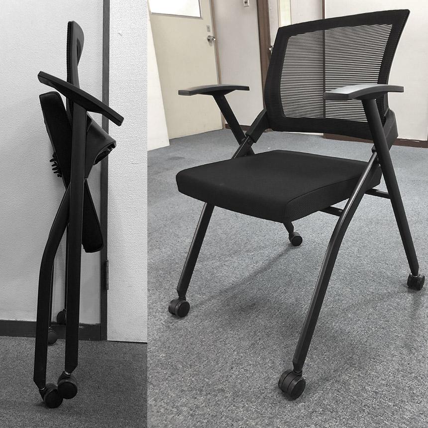 ☆引き取り限定販売☆折りたたみ椅子　8脚セット　紺 ☆引き取り限定販売☆折りたたみ椅子8脚セット紺