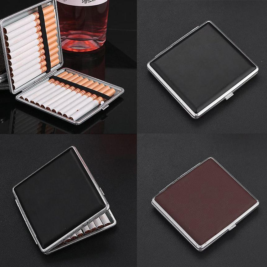 シガレットケース レザー調 2カラー 85mm 皮革調 タバコ収納 20本収納