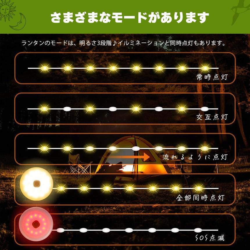キャンプライト ランタン 3個セット イルミネーション 12m 2WAY 充電式