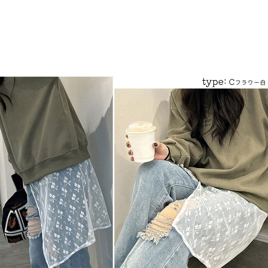 [CHICKS] UNBALANCED LACE ラップスカート *韓国ファッション ラップスカート レイヤードラップスカート SNS話題スカート 巻き