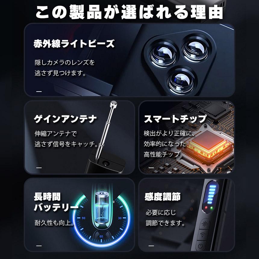 隠しカメラ 盗聴器 発見器 探知機 盗聴 盗撮 GPS WI-Fi 電波 レンズ