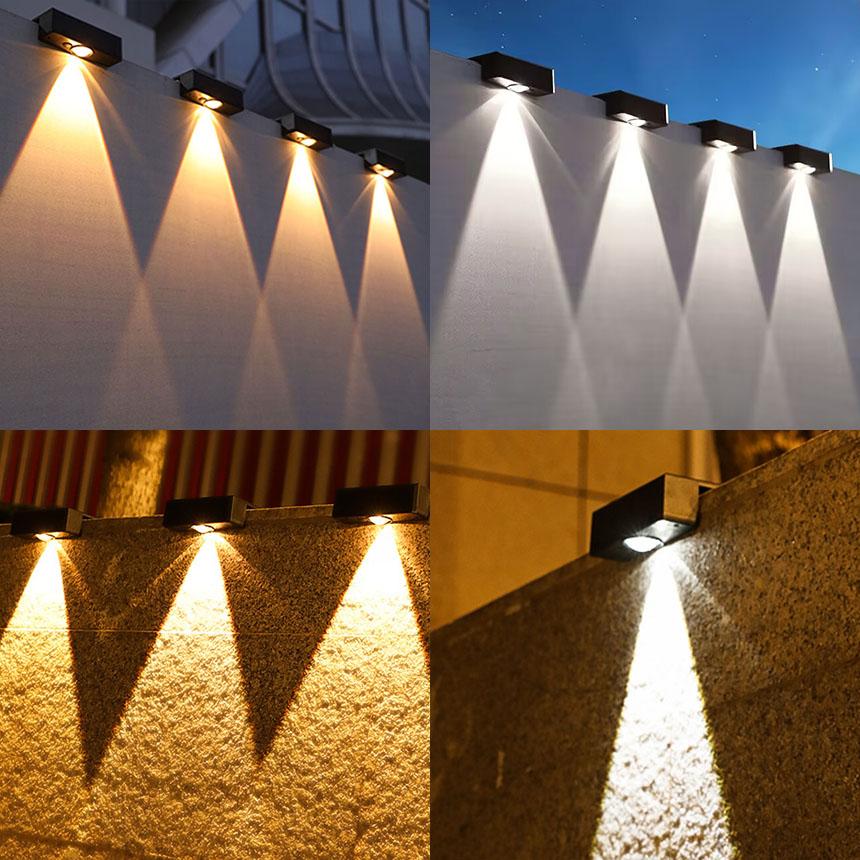 爆買 ソーラーライト LEDライト 両面テープ付き フェンスライト 塀 壁