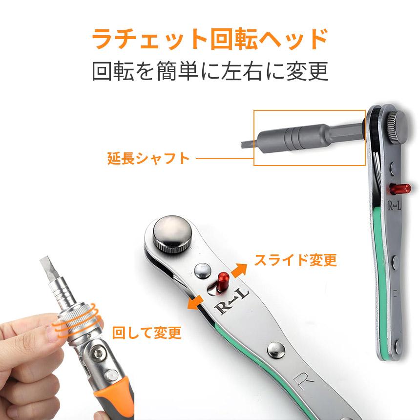 爆買 ドライバーセット 4セット分 ラチェット ラチェットレンチ 六角