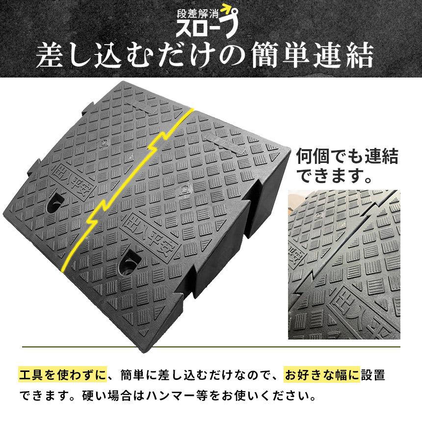 段差スロープ 段差解消スロープ 4個SET 段差プレート 車 車庫 ガレージ