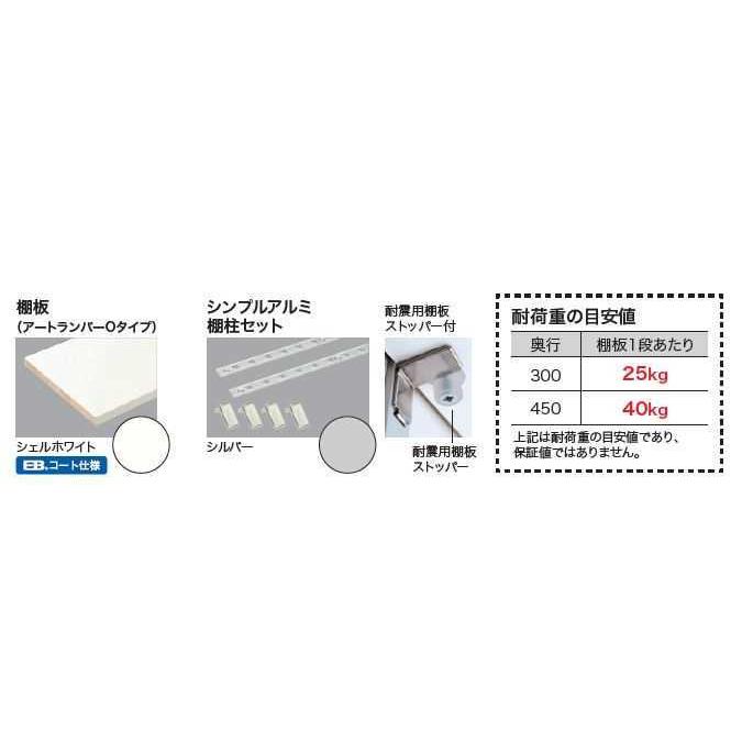 【ポイント10倍】6段D450 可動棚板セット Aタイプ 南海プライウッド KTA6D4-S-LW-Aの画像
