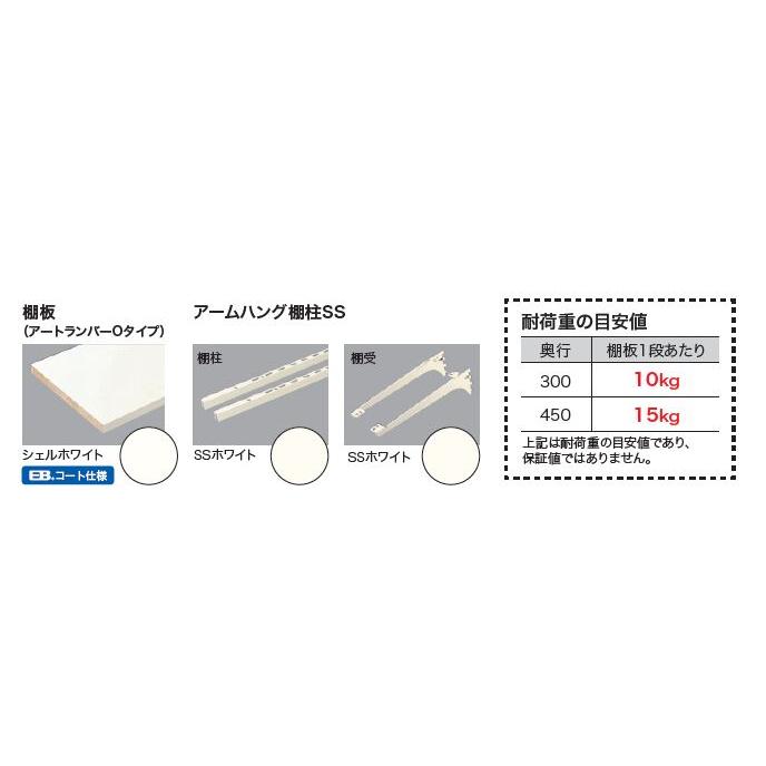 南海プライウッド 2段 D300 可動棚板セット Bタイプ KTB2D3-W-LW