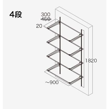 南海プライウッド 4段 D450 可動棚板セット Bタイプ KTB4D4-W-LW