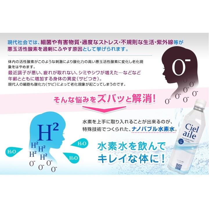 水 水素水 500ml 3ケース 72本 ペットボトル ナノバブル 国内 ミネラルウォーター 災害時 備蓄 シェルエールの画像