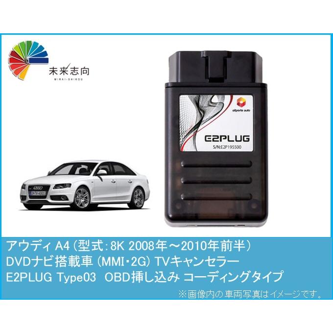 E2PLUG OBD2 コーディングユニット アウディ A4 (型式：8K) MMI 2G DVDナビ 2008年〜2010年前半 TV
