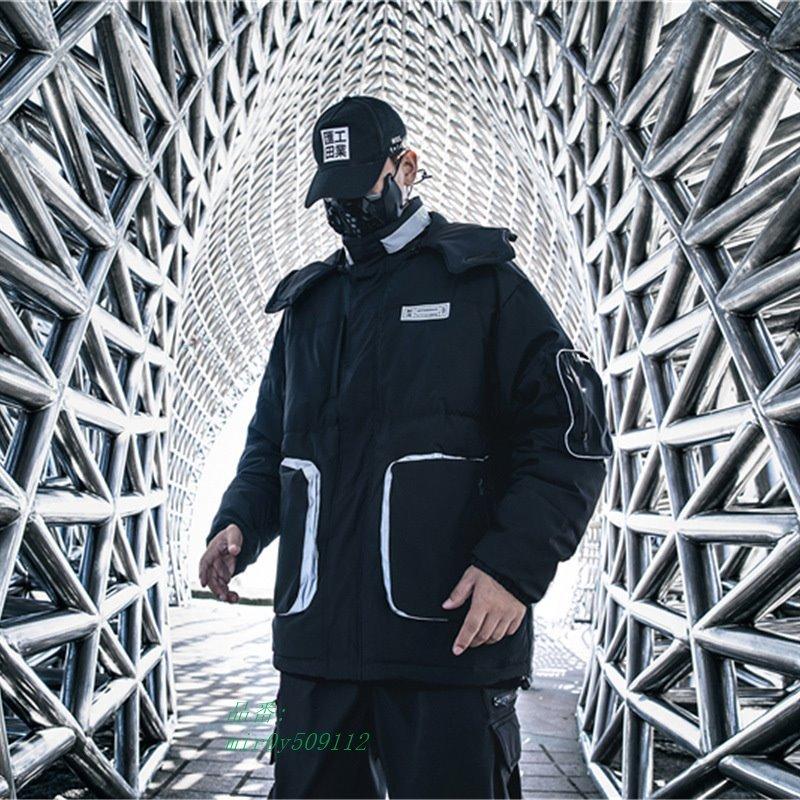 新発売の 中綿コート カッコイイ 防寒 アウター 冬 メンズ ジップアップ 冬ジャケット フード付き 防寒コート 黒 ゆったり 半額品 Mdtu Nw Gov Lk