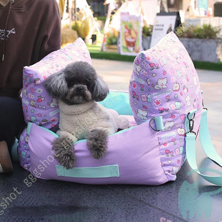 ドライブボックス 中型犬 柴犬 犬 猫用 2WAY 夏用 ペットベッド 車酔い防止 飛び出し防止リード＆フック付 ドライブベッド 座席シート 滑り止めの画像