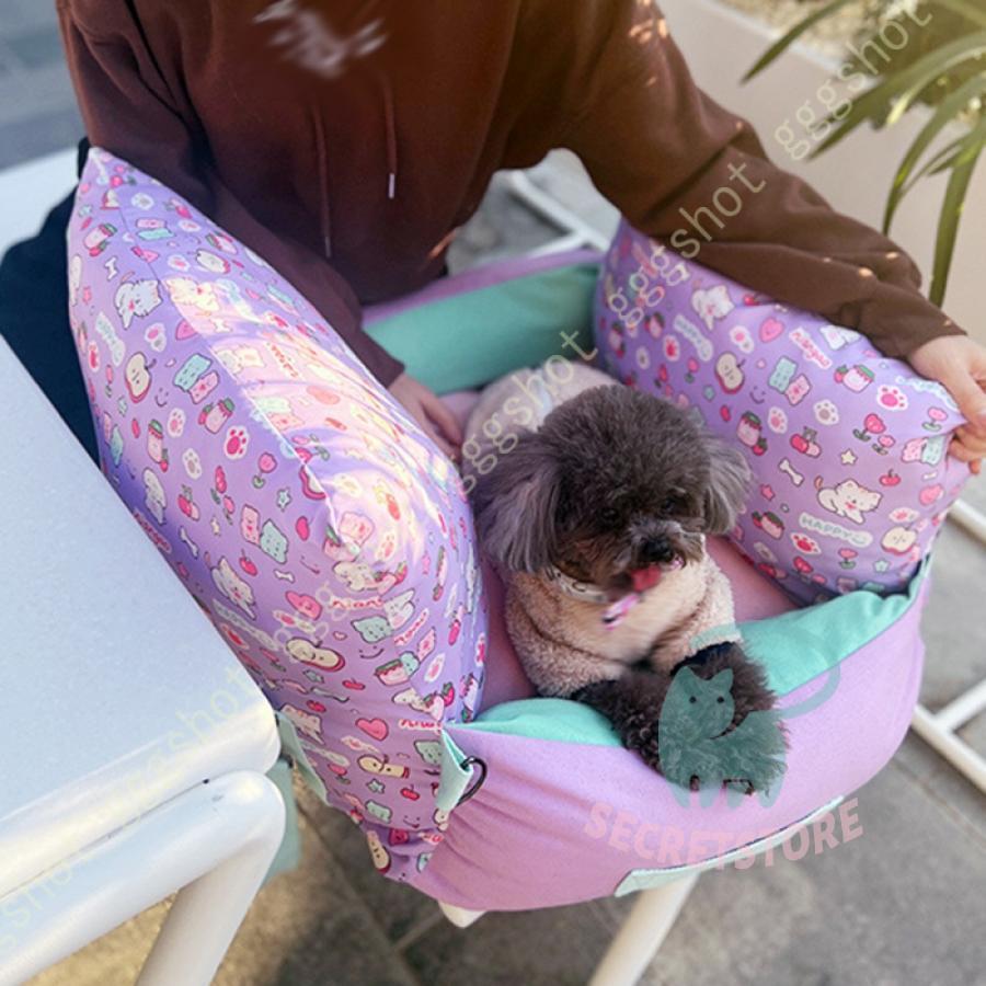 ドライブボックス 中型犬 柴犬 犬 猫用 2WAY 夏用 ペットベッド 車酔い防止 飛び出し防止リード＆フック付 ドライブベッド 座席シート 滑り止めの画像