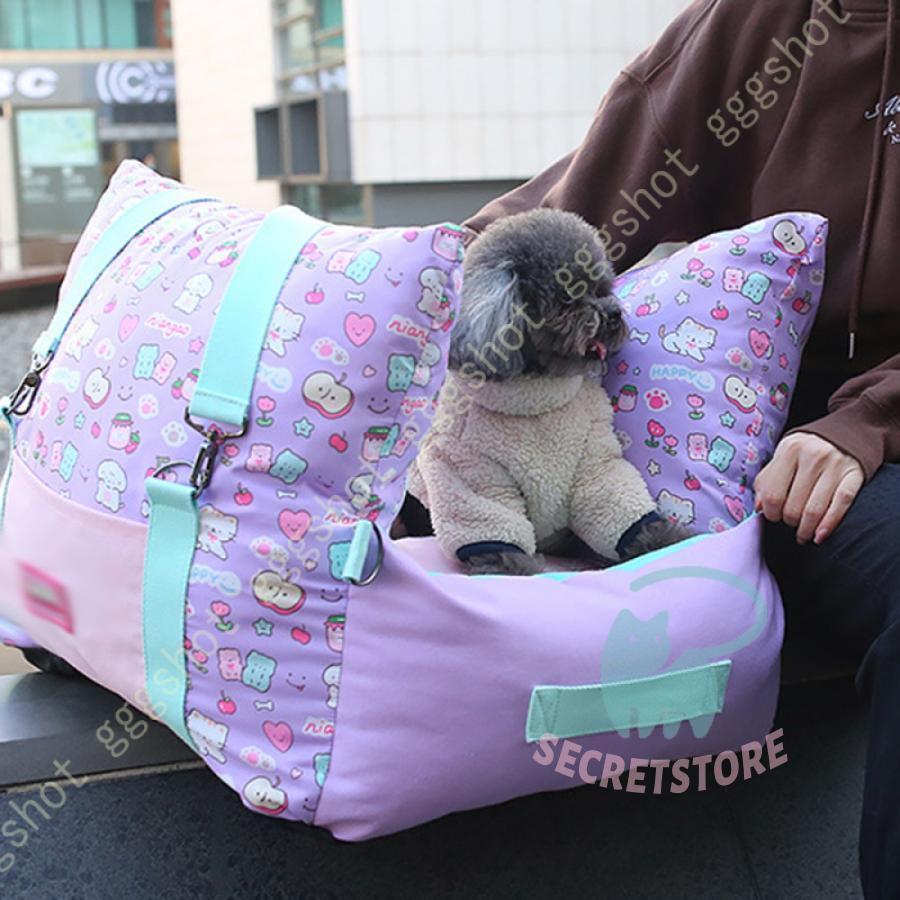 ドライブボックス 中型犬 柴犬 犬 猫用 2WAY 夏用 ペットベッド 車酔い防止 飛び出し防止リード＆フック付 ドライブベッド 座席シート 滑り止めの画像