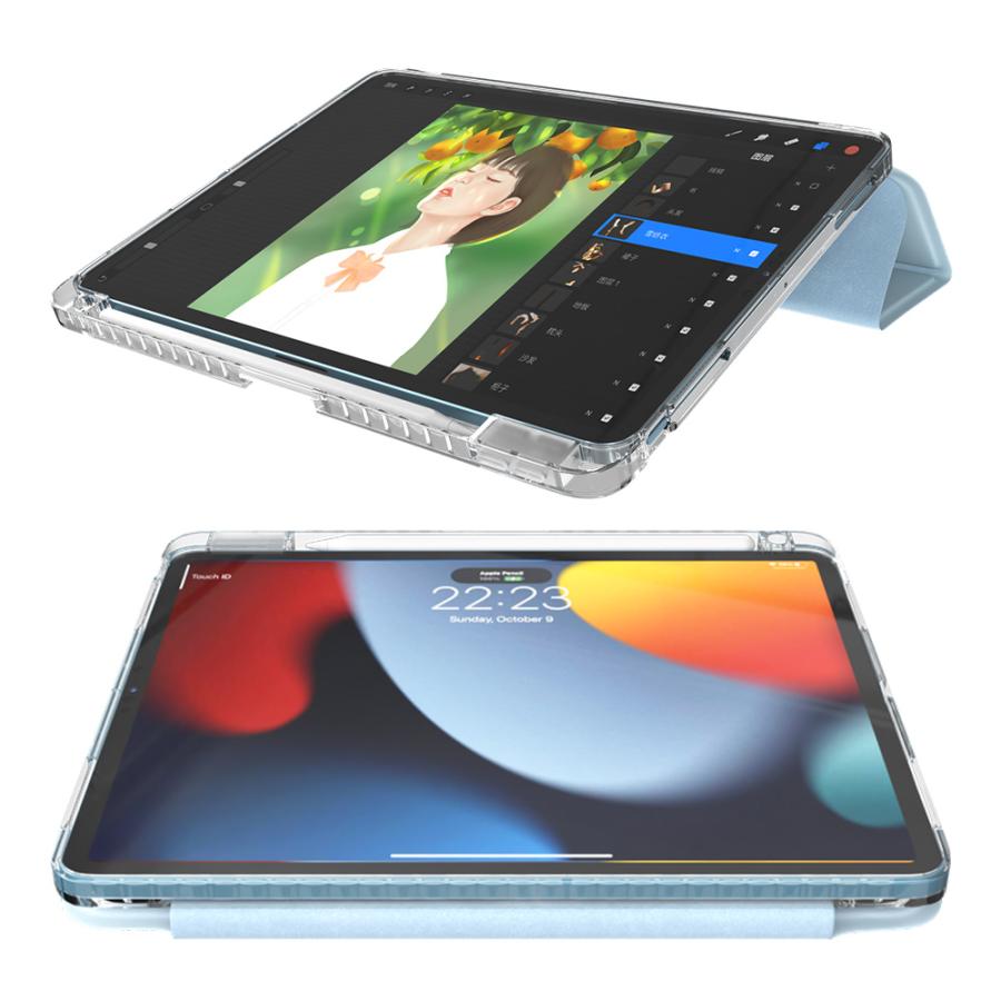 iPad 第10世代 用 10.9インチ iPad10 2022年 10.2インチ ケース カバー 保護 薄型 軽量 ペンシルスロット ペンシル充電 スリープ機能 シンプル スタンド｜miraizakka｜10