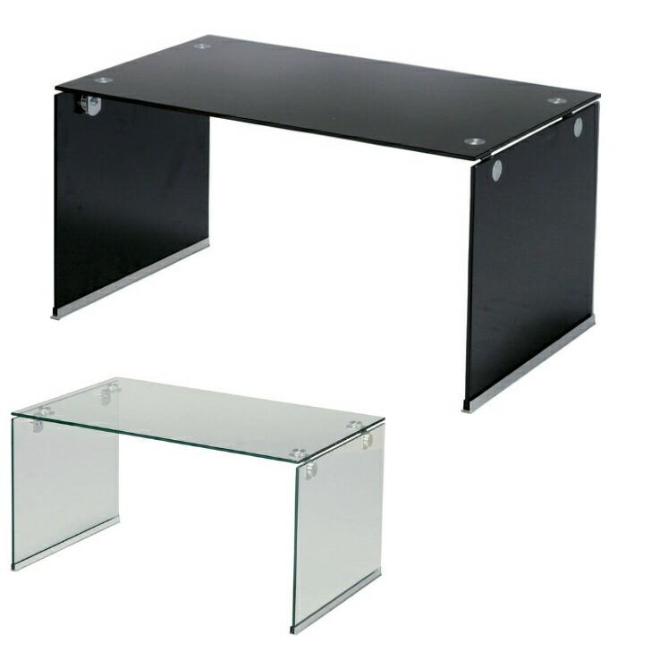 ガラステーブルS ローテーブル 強化ガラス PT-28 ブラック クリア 東谷 コの字型 コンパクト 涼し気 :azzds4985155109715:ミライズリンク - 通販 - Yahoo