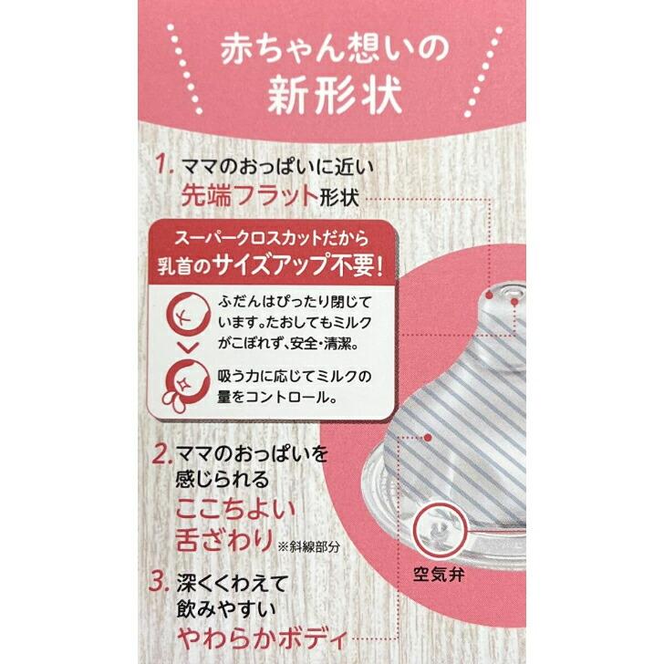チュチュ 広口タイプ哺乳びん専用 シリコーン製 乳首 ChuChu ジュクス 2個入 日本製｜miraizu-link｜02